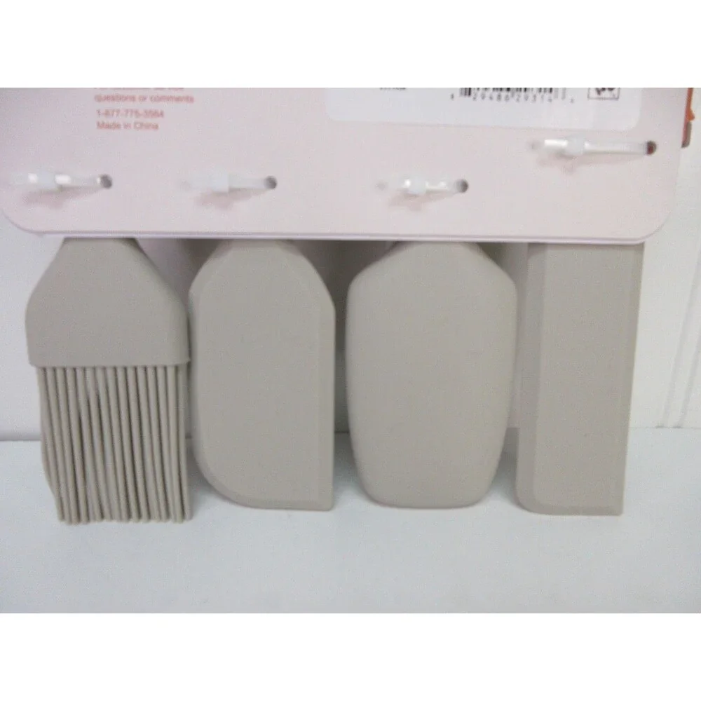Beautiful Silicone Mini Kitchen Utensil 4Pc Set Porcini Taupe by Drew Barry
